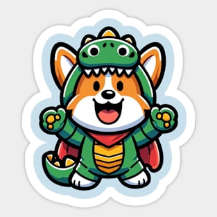 Dragon pajama corgi Sticker